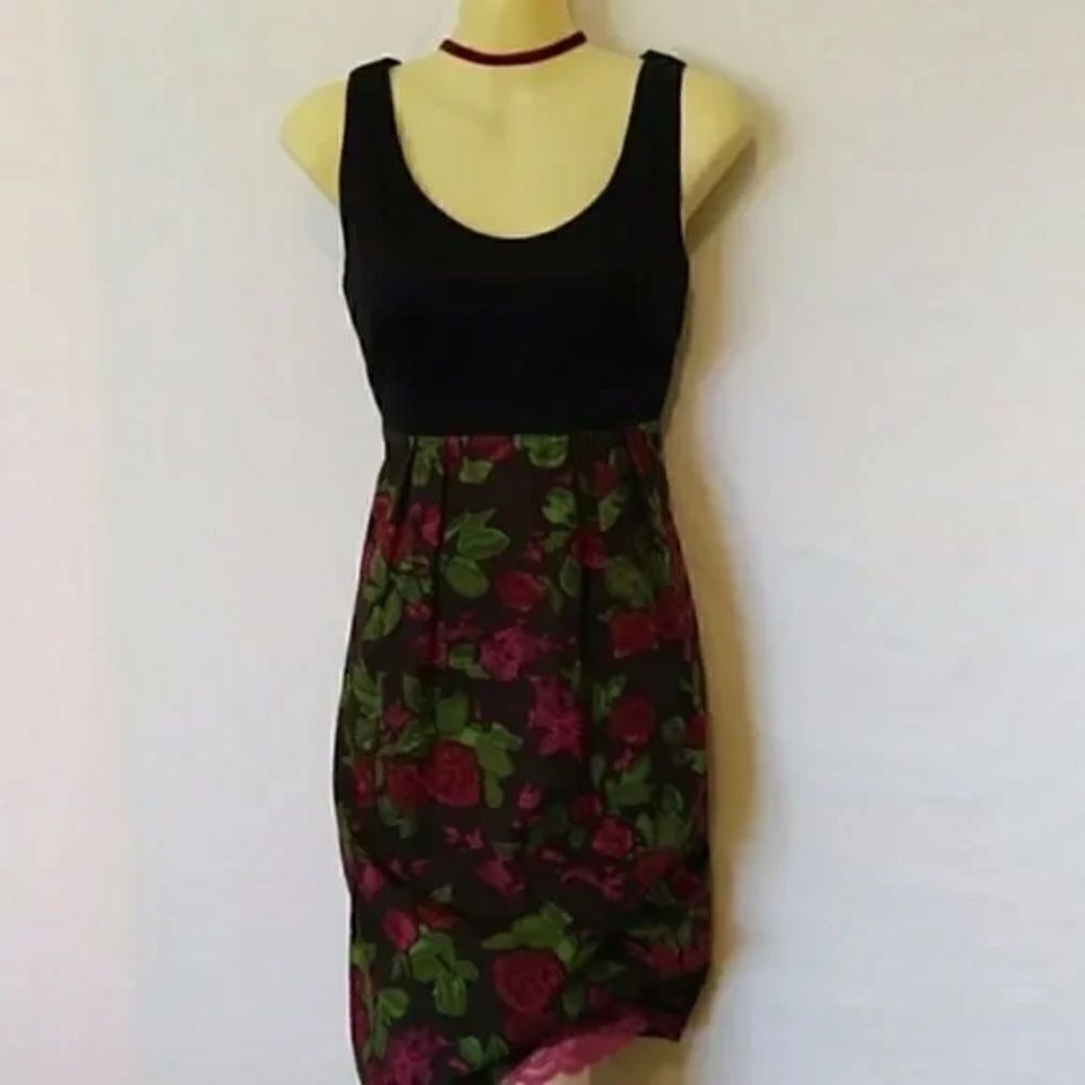 ANTHROPOLOGIE DRESS PURPLE ROSES "DINNER FOR 2" EXCELLENT CONDITION SZ 4 - Picture 5 of 7